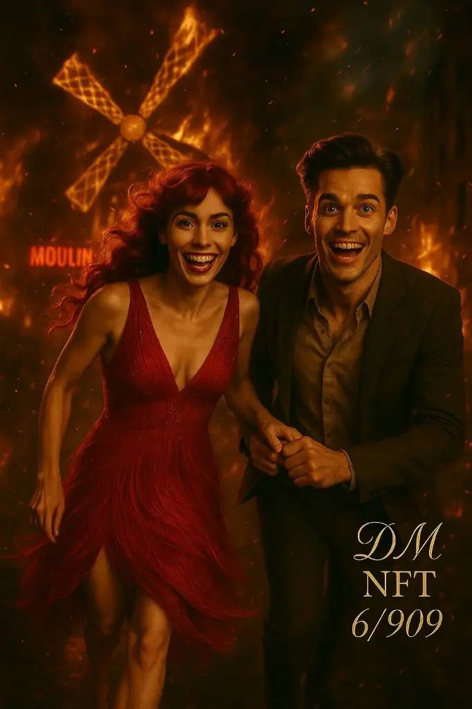 Moulin Rouge: DM-NFT #6 of 909 (111€ Incl.) Er worden in totaal 18 DM-NFT’s verkocht, waarvan reeds 2 verkocht. De overige 891 blijven in eigen beheer. Elke DM-NFT geeft recht op een evenredig aandeel in toekomstige winsten van het nummer.