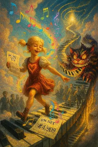 Alice is Back: DM-NFT #4 of 909 (111€ Incl.) Deze voorverkoop omvat 12 DM-NFT's — elk met een eigen waarde, prijs en symboliek.  Elke van deze 12 DM-NFT’s vertegenwoordigt ongeveer 0,11% (1/909e) van de totale rechten.