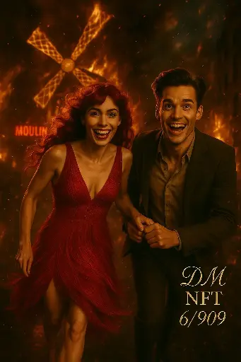 Moulin Rouge: DM-NFT #6 of 909 (111€ Incl.) Er worden in totaal 18 DM-NFT’s verkocht, waarvan reeds 2 verkocht. De overige 891 blijven in eigen beheer. Elke DM-NFT geeft recht op een evenredig aandeel in toekomstige winsten van het nummer.